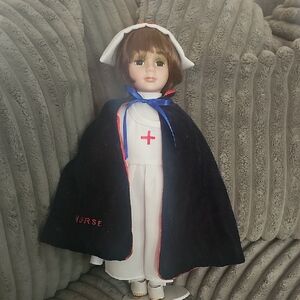 J Misa Porcelain Nurse Doll in Vintage Nurse Uniform